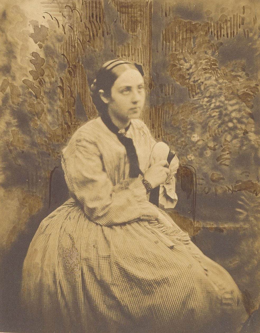 [Openluchtportret van een jonge dame, waarschijnlijk Cécile Devéria]. door Achille Devéria