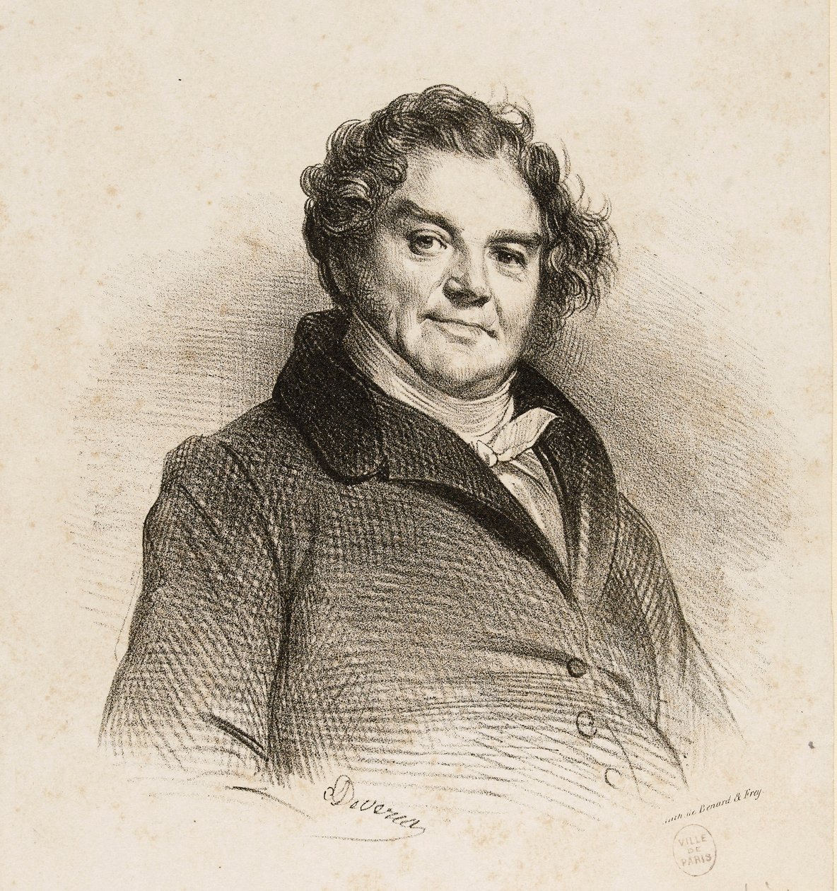 Portret van Eugène Vidocq (1775-1857), avonturier en hoofd van de veiligheidspolitie. door Achille Devéria