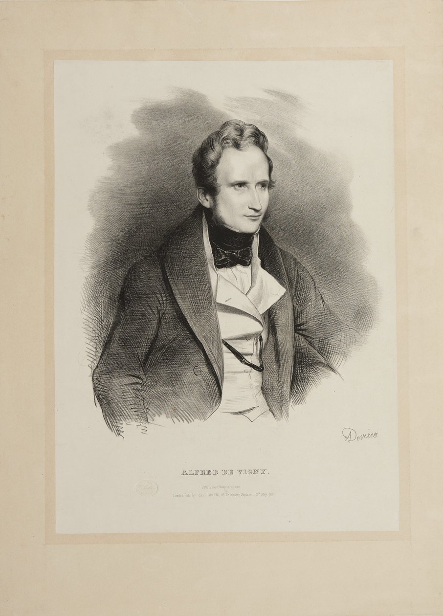 Portret van de auteur Alfred de Vigny 1797-1863, 1831 door Achille Devéria