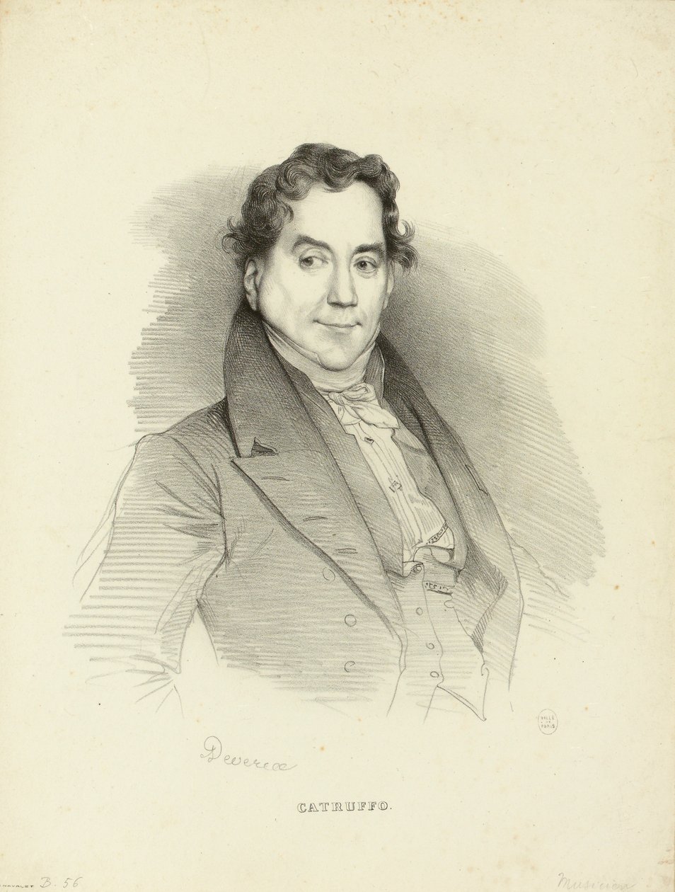 Portret van de zanger en componist Gioseffo Catrufo 1771-1851 door Achille Devéria