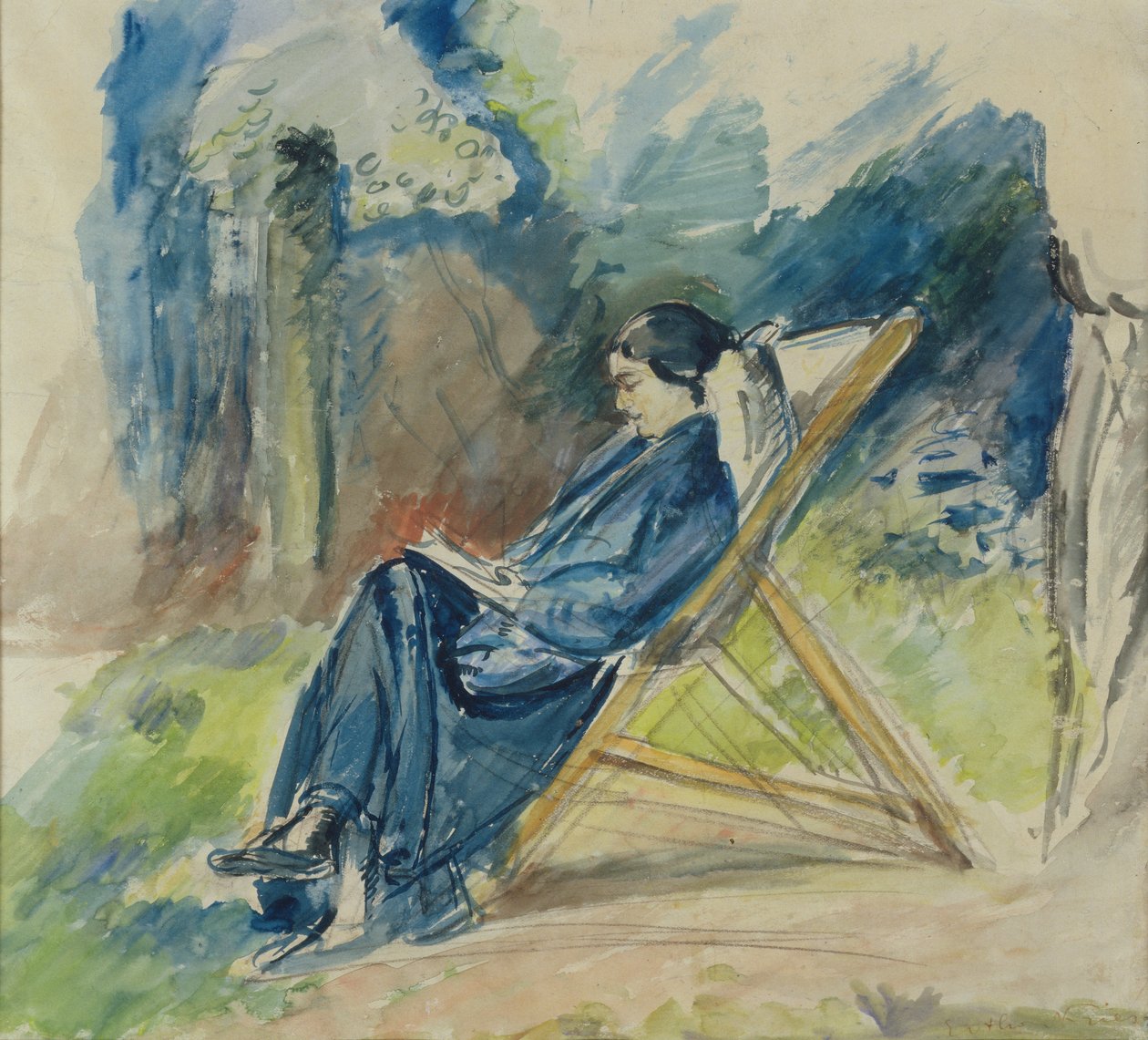 Vrouw op chaise longue, c.1935 door Achille Emile Othon Friesz