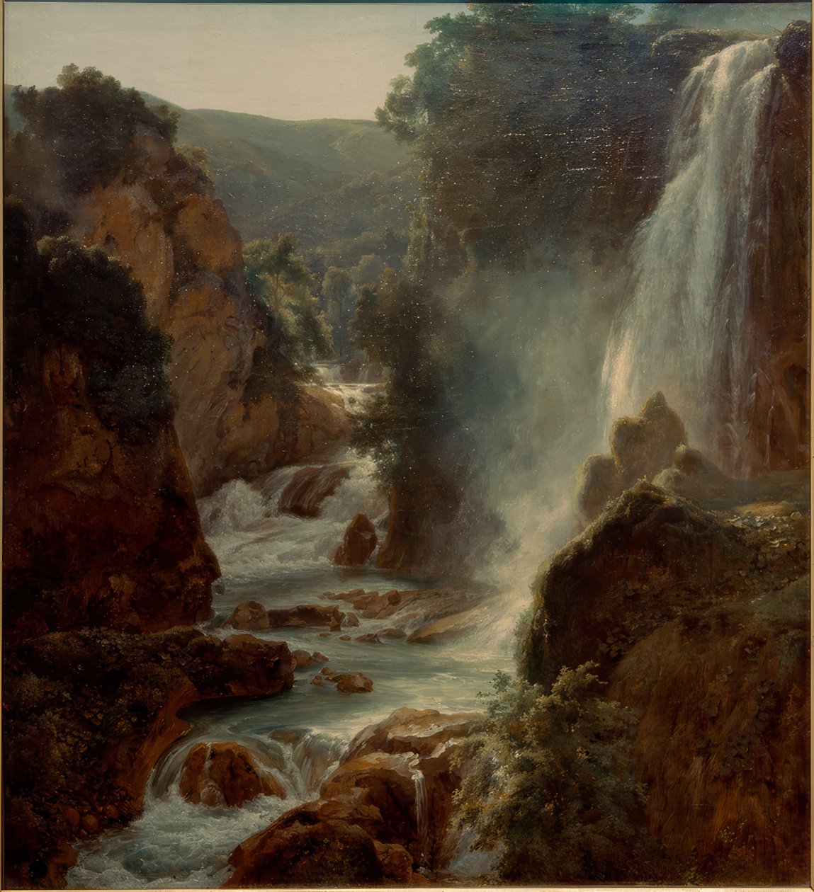 De waterval van Tivoli door Achille Etna Michallon