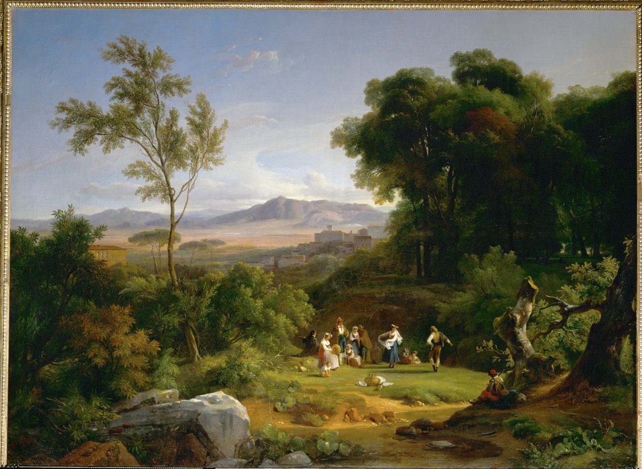 Paysage inspire par la vue de Frascati - landschap geïnspireerd door het uitzicht op Frascati ... door Achille Etna Michallon