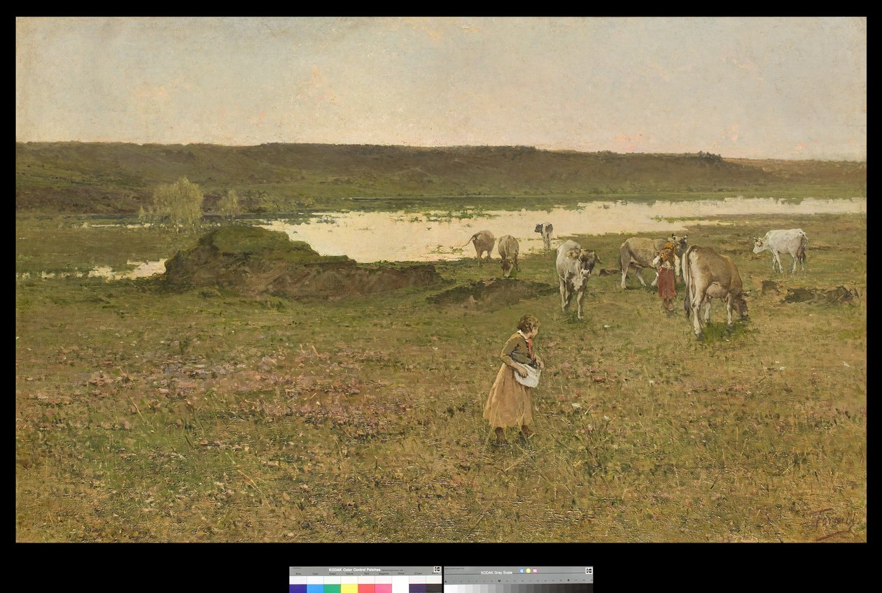 Weide in de vallei, 1906 door Achille Formis Befani