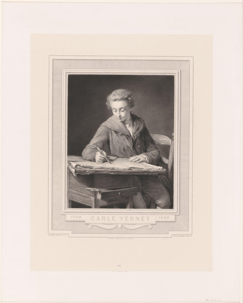 Portret van Carle Vernet door Achille Jacquet