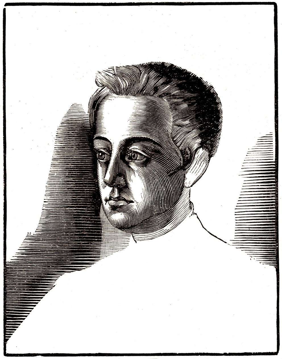 Portret van Gustave Flaubert, adolescent, circa 1835. 1922 (ets) door Achille Ouvré
