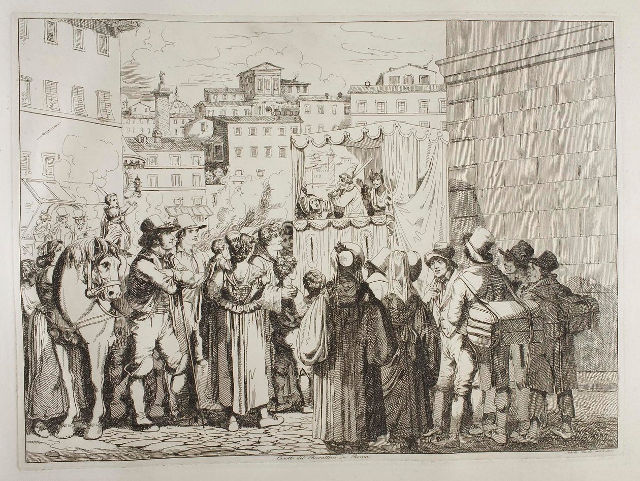Marionettenvoorstelling in Rome door Achille Pinelli