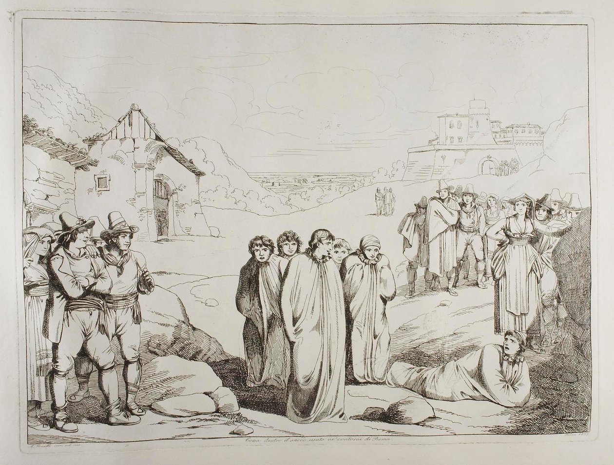Zakkenrace aan de rand van Rome door Achille Pinelli