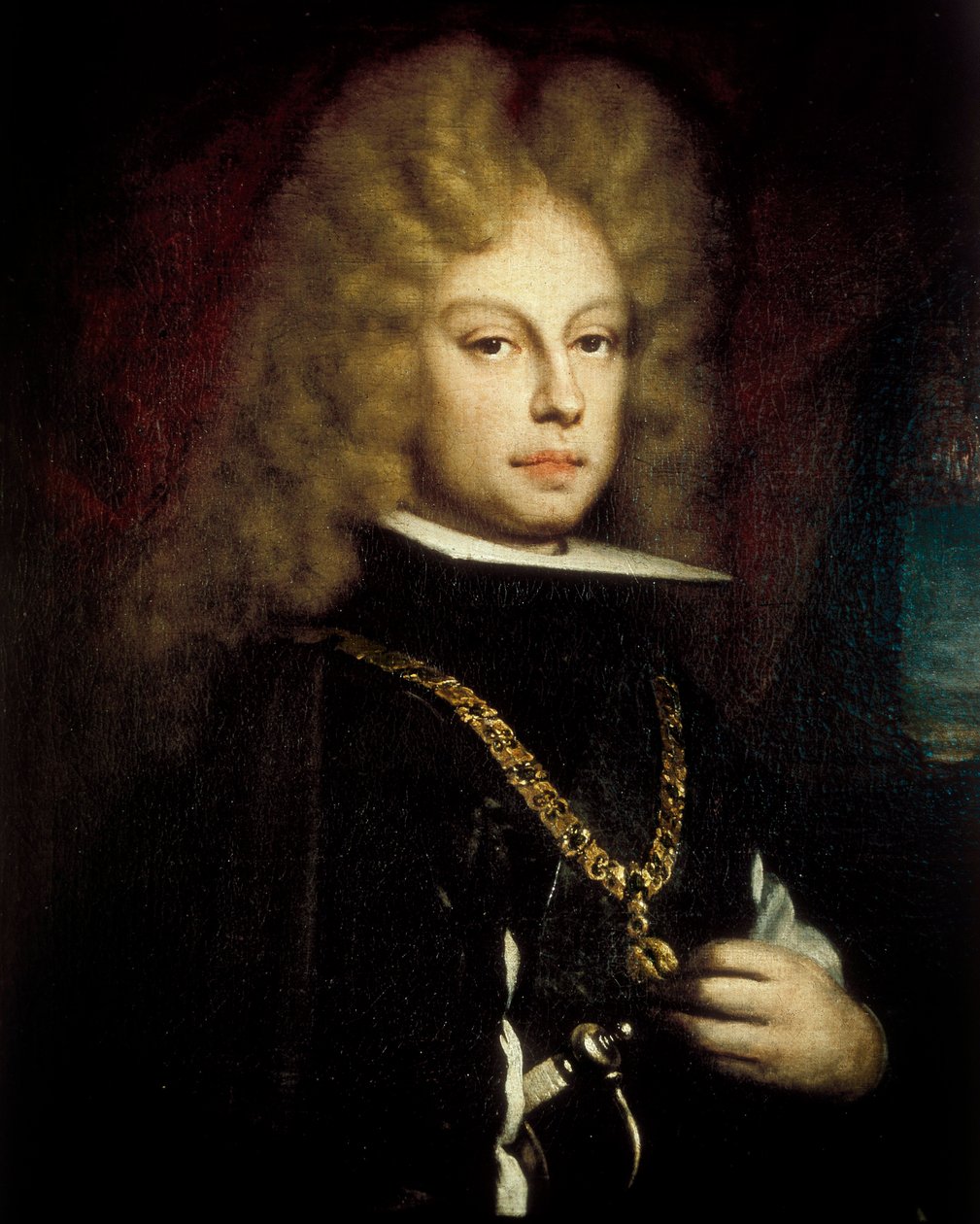 Portret van Philippe V door Acsilso Antonio de Palomino