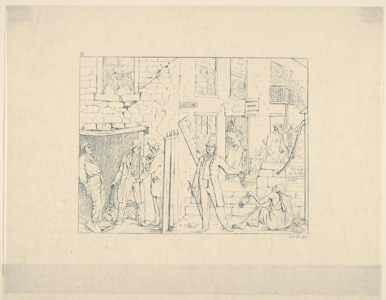Vrije zwarte mensen in het noorden uit Confederate War Etchings, 1861-63 door Adalbert John Volck