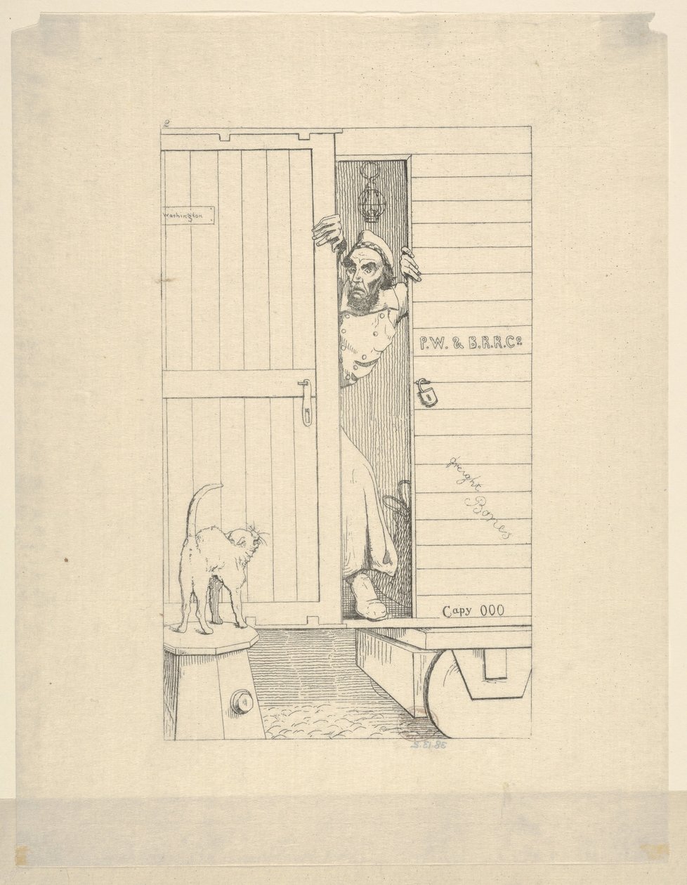 Doortocht door Baltimore uit Confederate War Etchings, 1861-63 door Adalbert John Volck