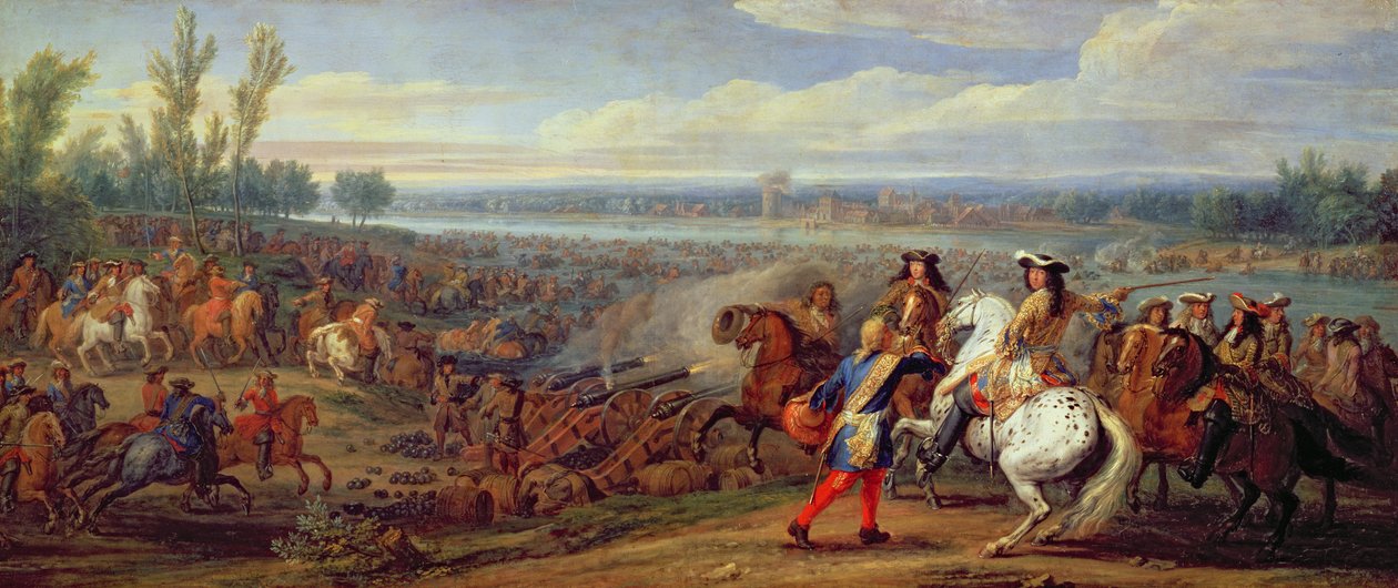 De oversteek van de Rijn, 12 juni 1672 door Adam Frans van der Meulen
