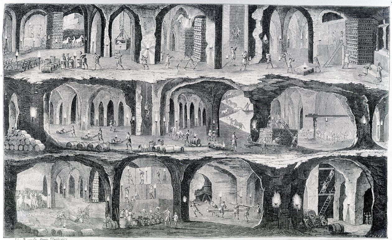 Werken in de Wieliczka Zoutmijn door Adam Piliski