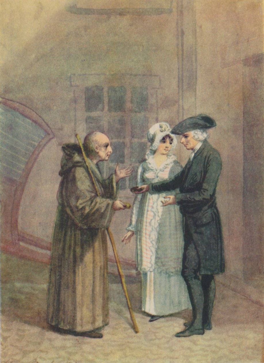 Yorik, de monnik en Madame L- in de binnenplaats van de herberg in Calais, ca. 1760s, 1942 door Adam Buck
