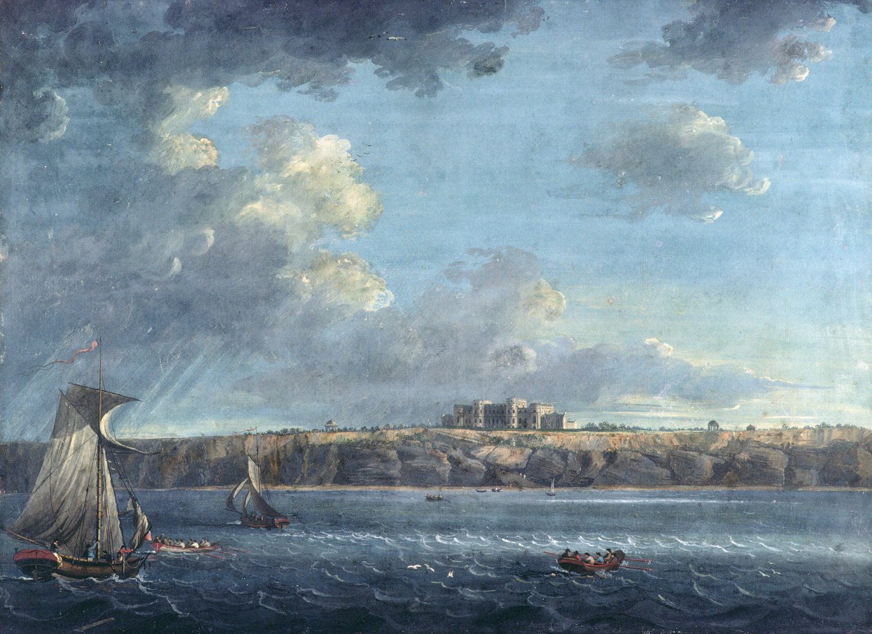 Highcliffe, nabij Christchurch, vanaf de zee door Adam Callander