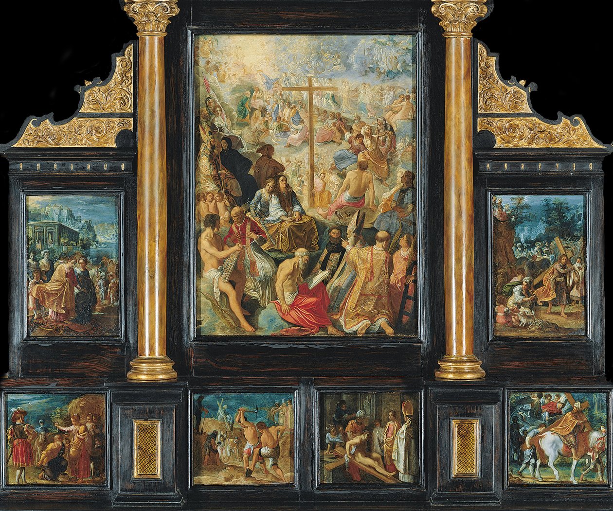 Het Frankfurt Altaarstuk van de Verheffing van het Ware Kruis door Adam Elsheimer