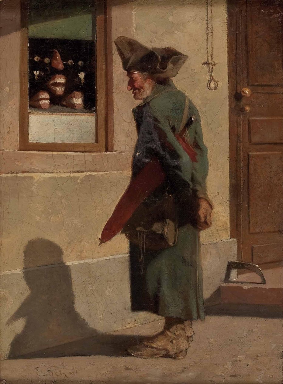 Soldaat Bij De Kunstgebitwinkel door Adam Ernst Schalck