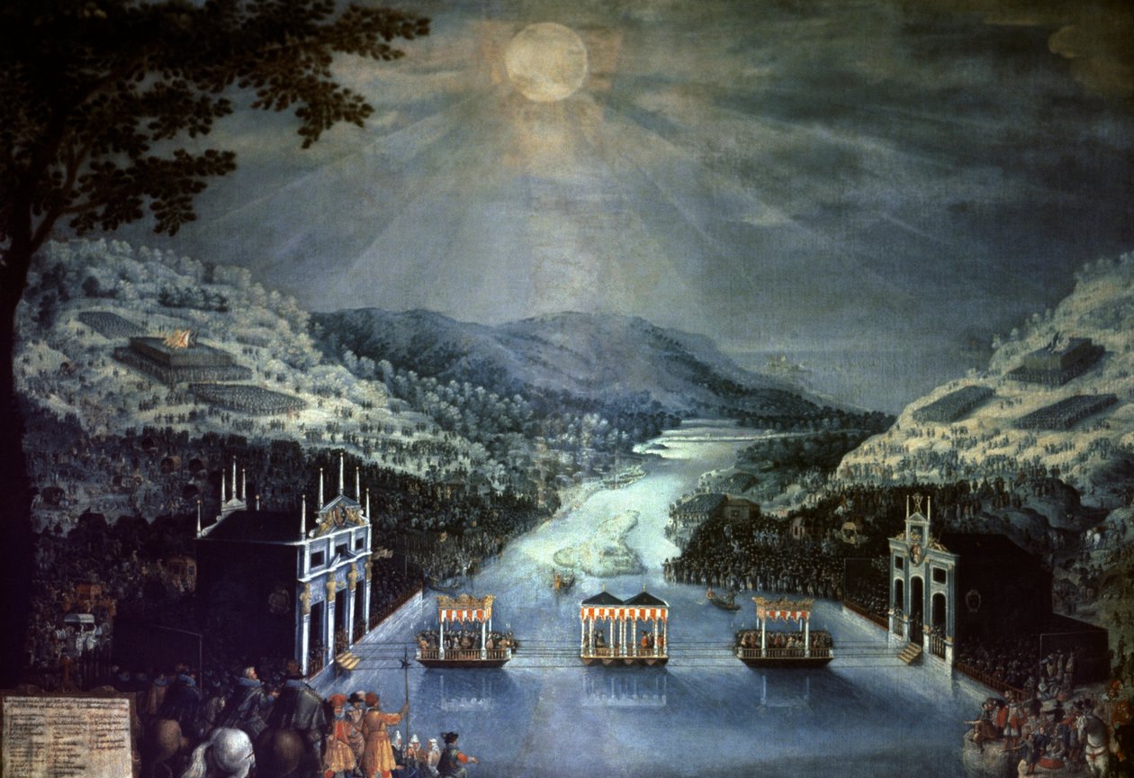 Vrede van de Pyreneeën of Verdrag van de Pyreneeën door Adam Frans van der Meulen