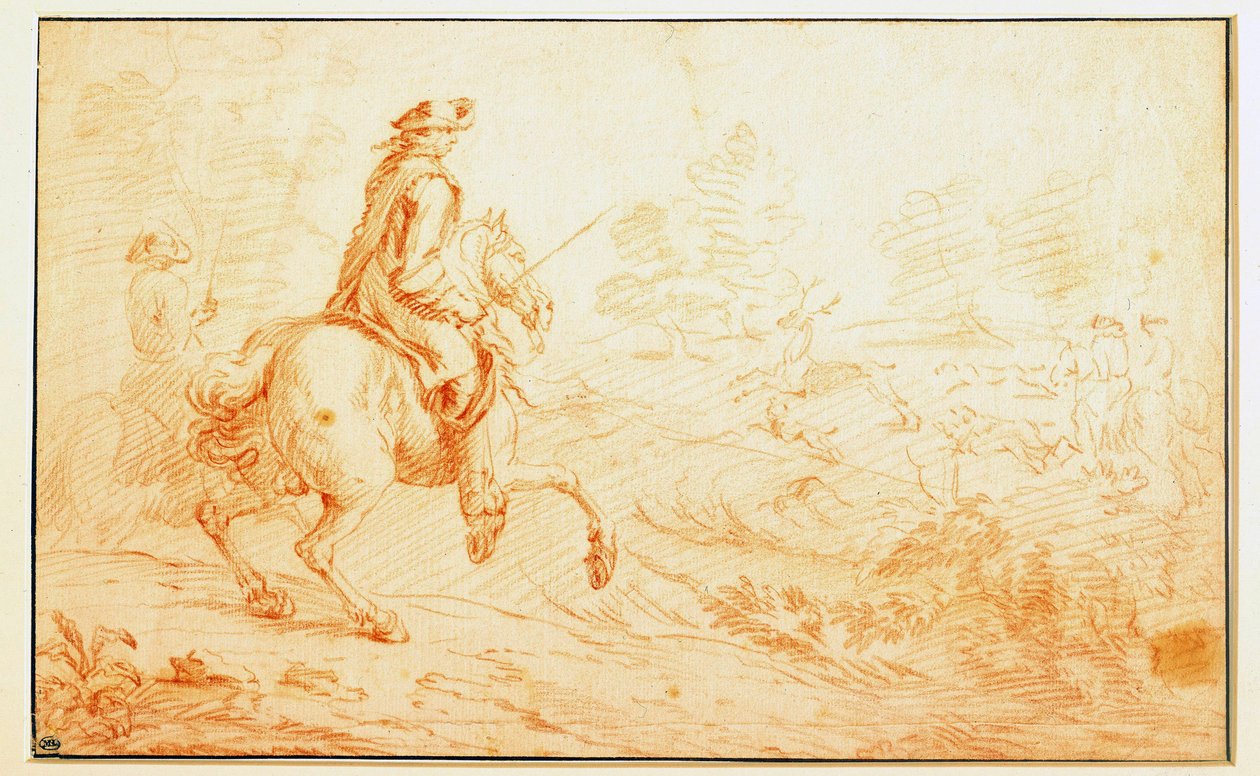 Sanguine hertenjacht door Adam Frans van der Meulen