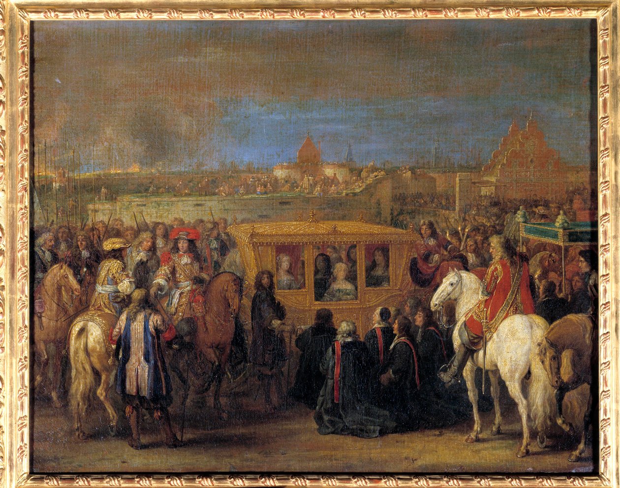 Plechtige intocht van koning Lodewijk XIV en koningin Marie-Therese van Oostenrijk in Douai op 23/08/1667 door Adam Frans van der Meulen