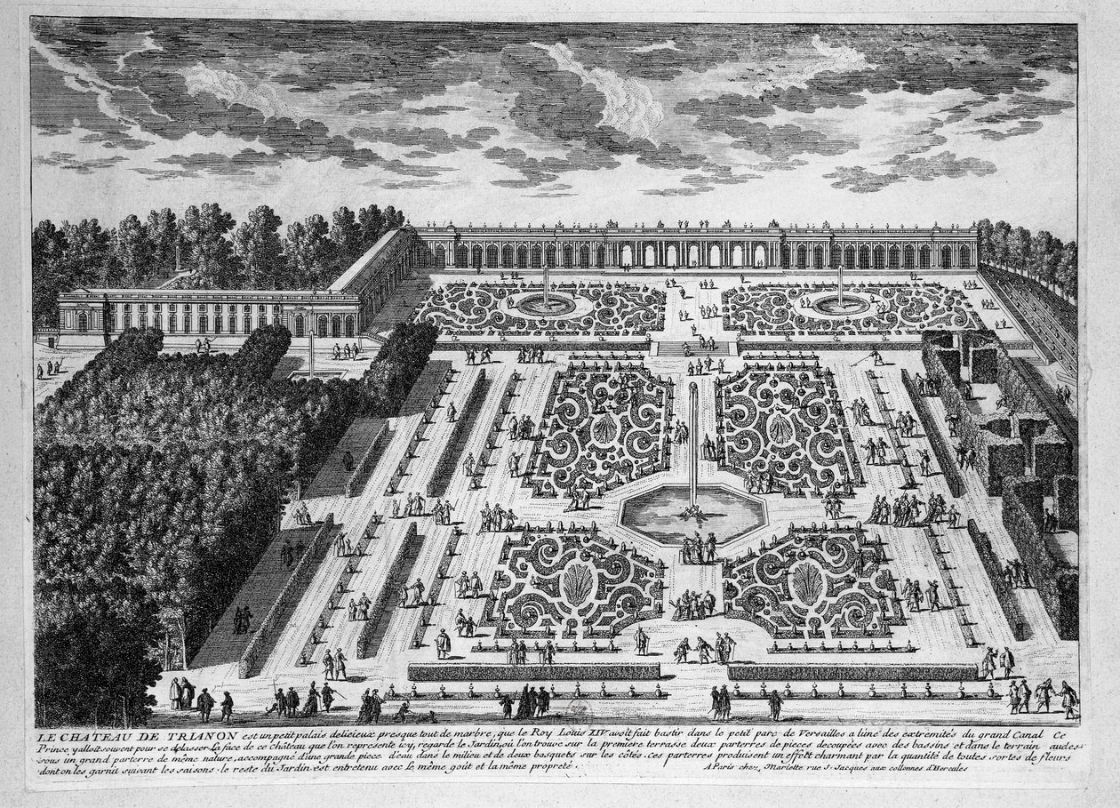 Le Chateau de Trianon, Tuinen van Petit Trianon bij het koninklijk paleis van Versailles door Adam Perelle