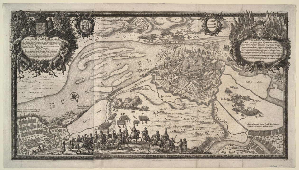 Het Beleg van Riga door het Russische Leger onder Tsaar Alexei Mikhailovich in 1656 door Adam Perelle