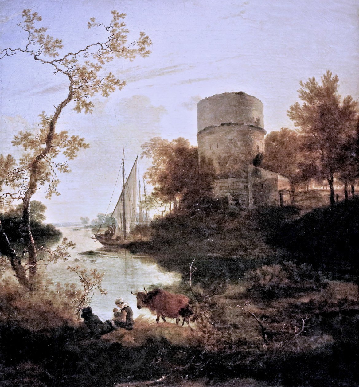 Toren aan een kust door Adam Pynacker