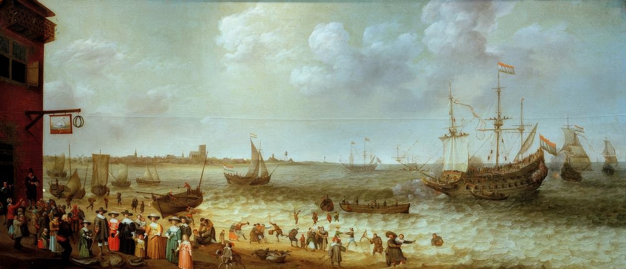 De Maas bij Den Briel door Adam Willarts