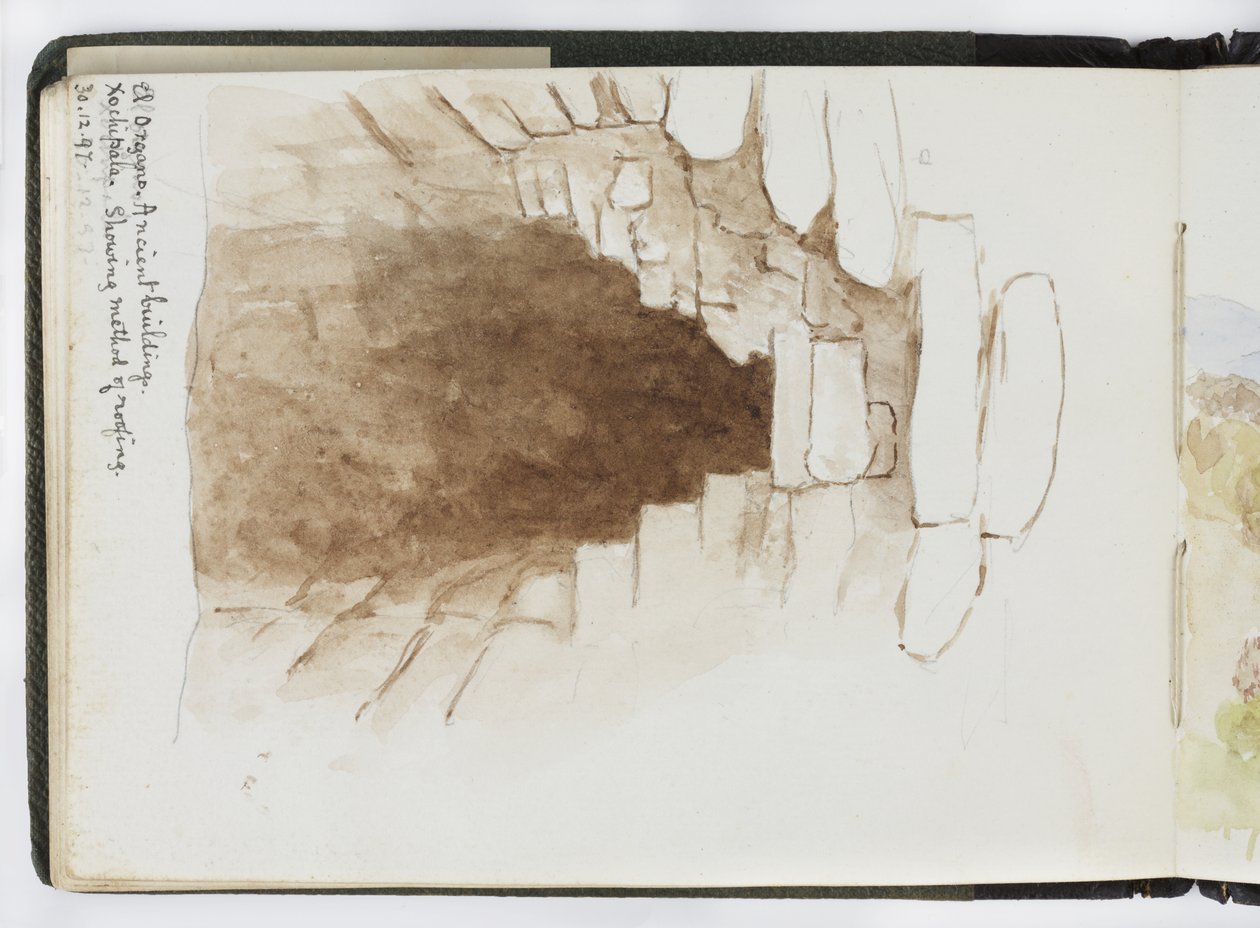 Schetsboek van aquarellen, tekeningen en notities, Mexico, 1896-1898 door Adela Breton