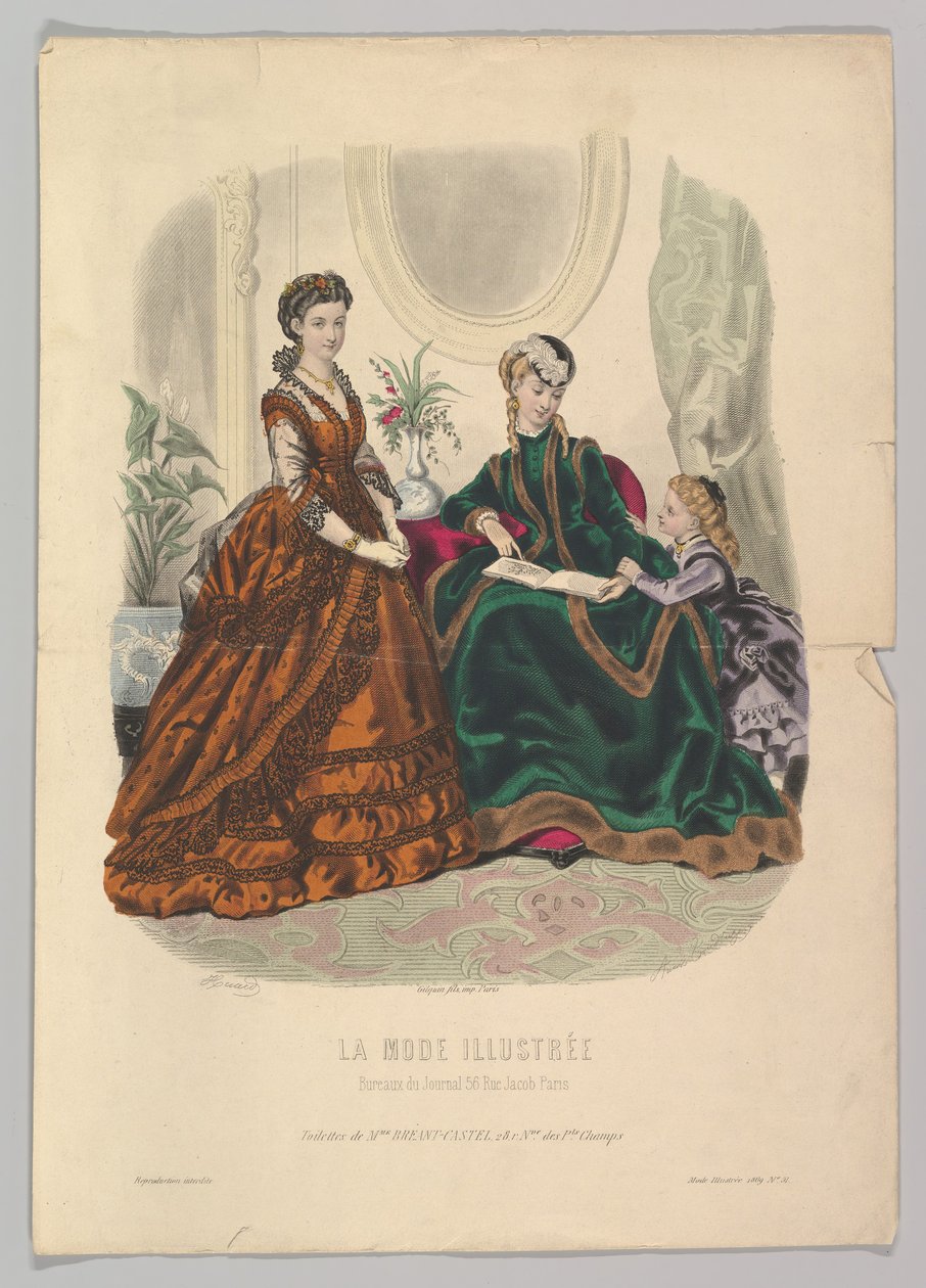 Nr. 51 uit La Mode Illustrée, 1869 door Adèle Anaïs Colin