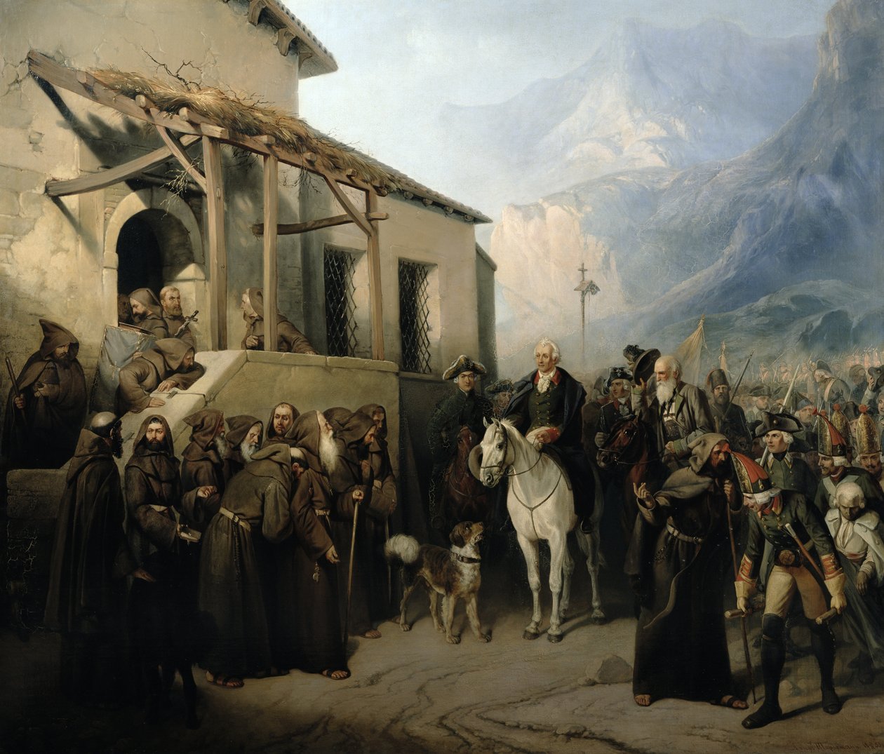 Veldmaarschalk Alexander Suvorov op de top van de St. Gothard, 13 september 1799, 1855 door Adolf Jossifowitsch Charlemagne