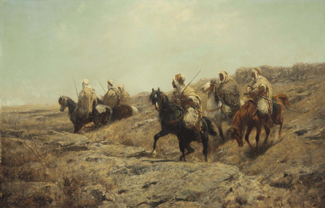 Arabische krijgers door Adolf Schreyer