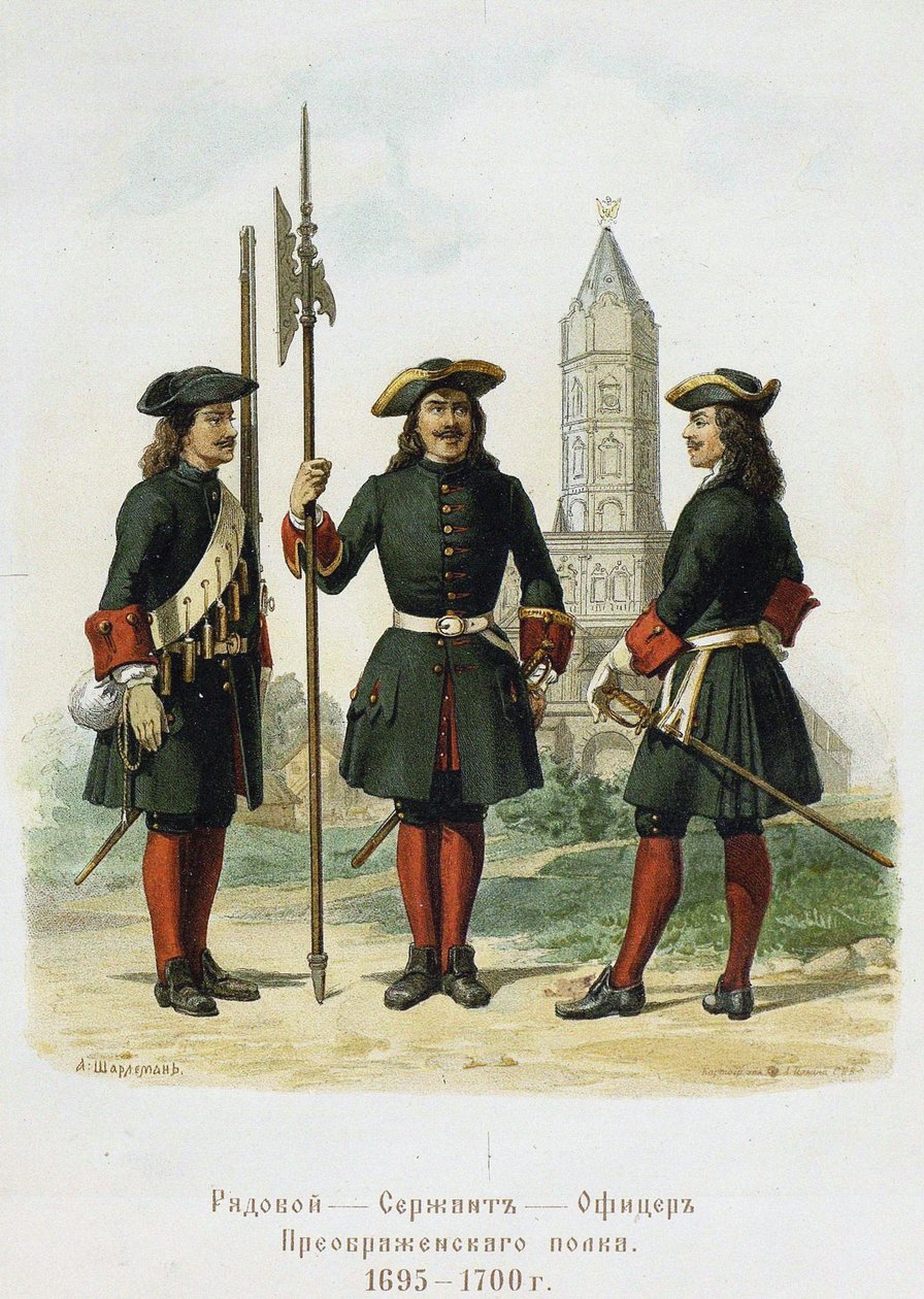 Gala-uniformen van het Preobrazhensky Regiment door Adolf Charlemagne