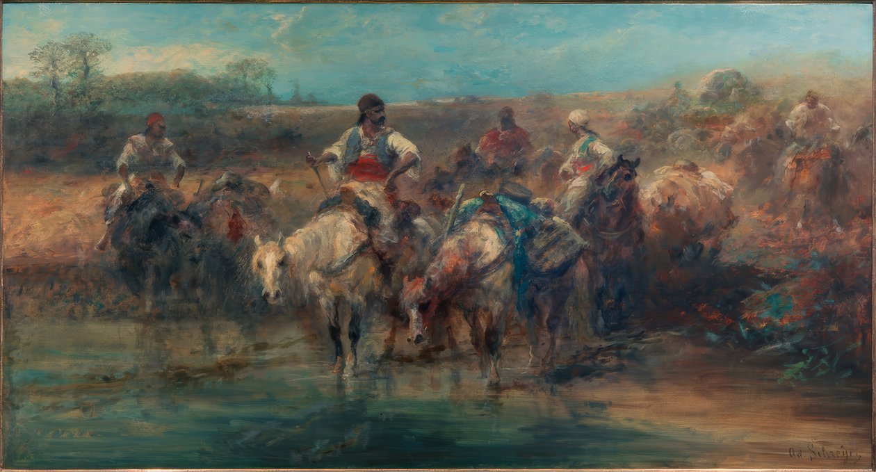 Bedoeïenen bij de drinkplaats door Adolf Schreyer