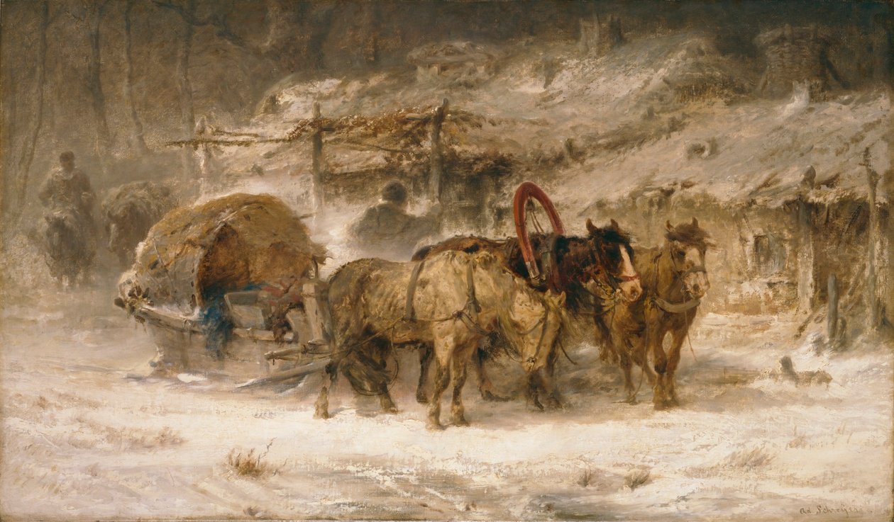 Halt bij de herberg door Adolf Schreyer