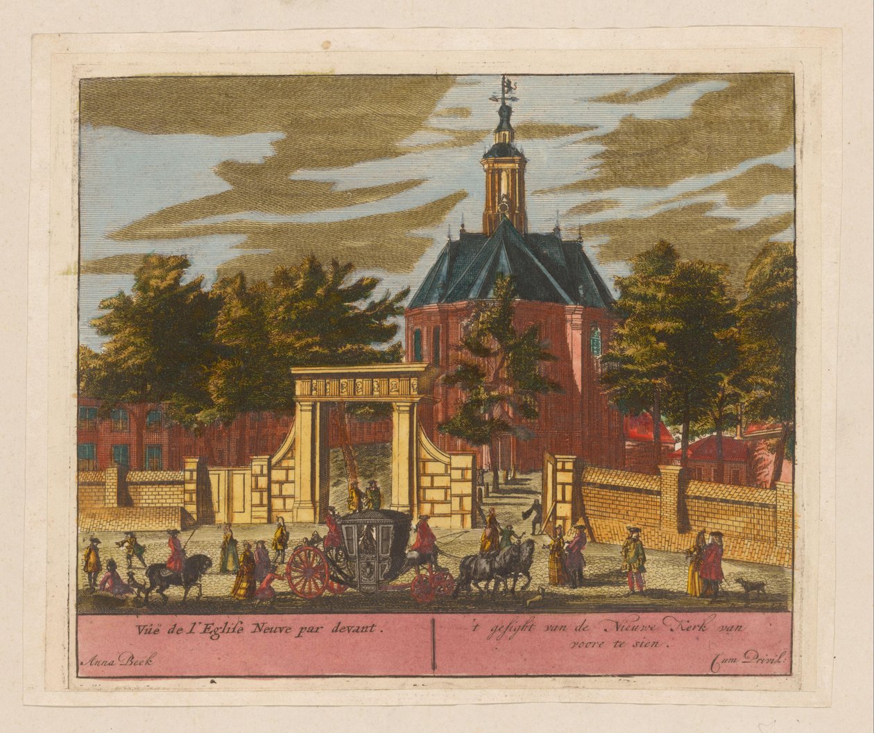 Gezicht op de Nieuwe Kerk te Den Haag door Adolf van der Laan (attributed to)