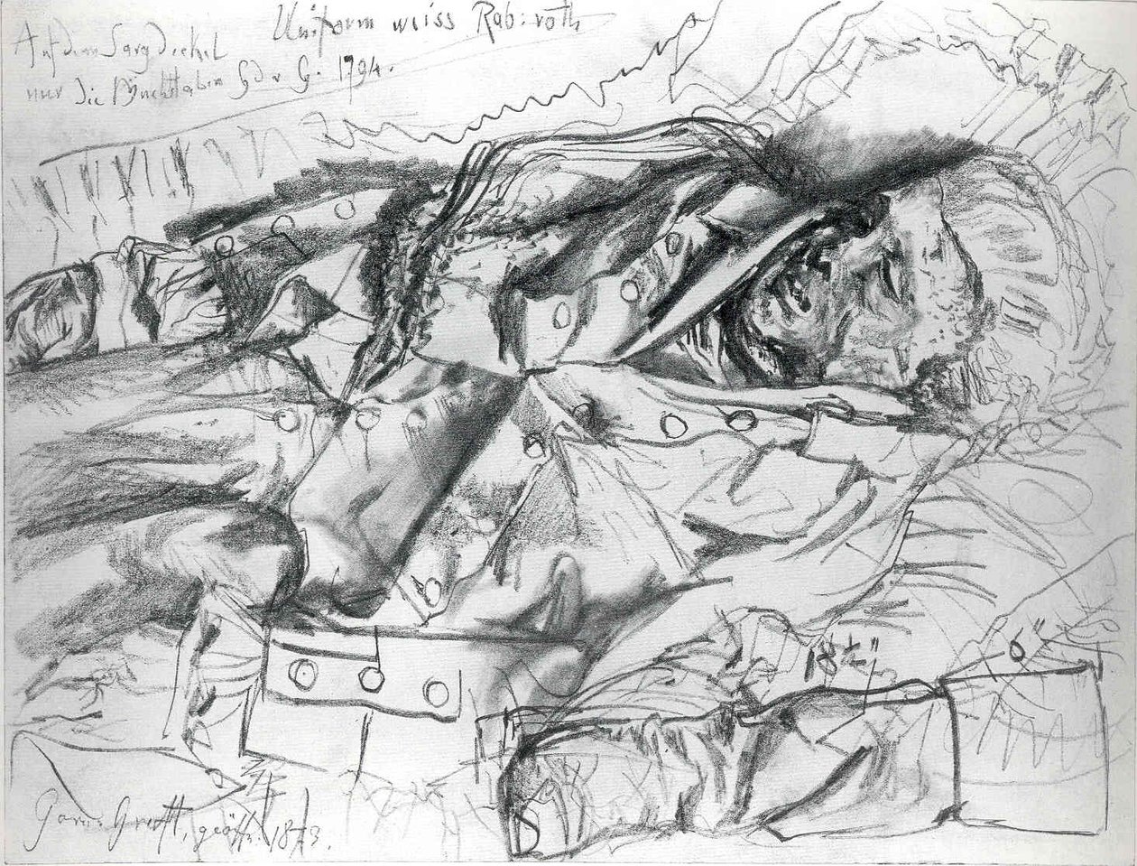 Lijk van een officier door Adolph Menzel