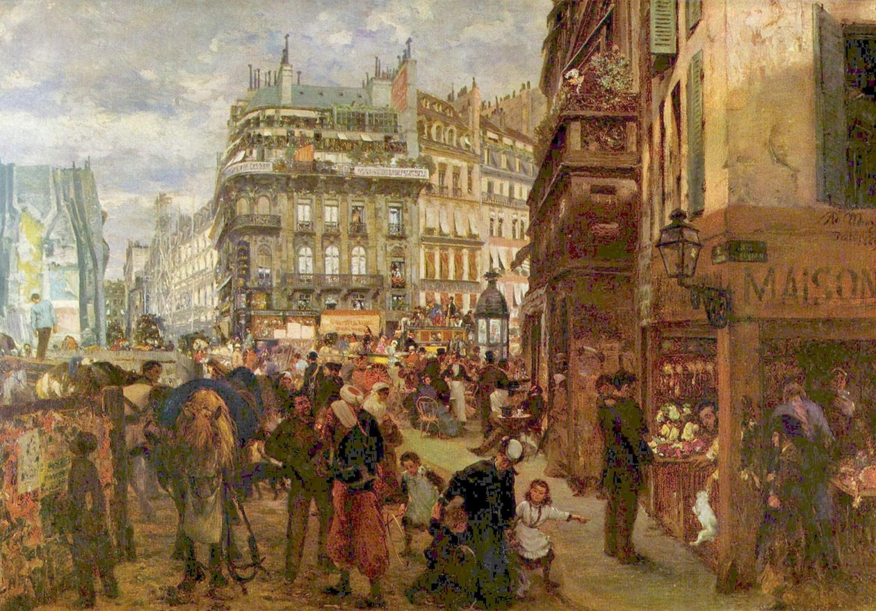 Parijse weekdag door Adolph Menzel