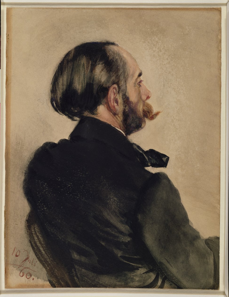 Richard, de broer van de kunstenaar, 1860 door Adolph Menzel