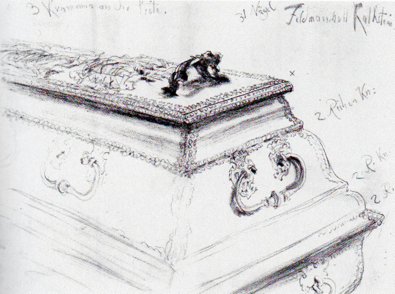 Kist van veldmaarschalk von Kalckstein door Adolph Menzel