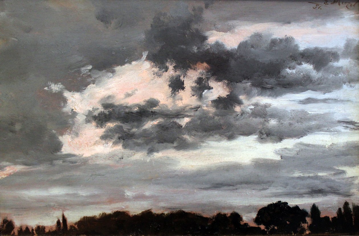 Wolkenstudie door Adolph Menzel