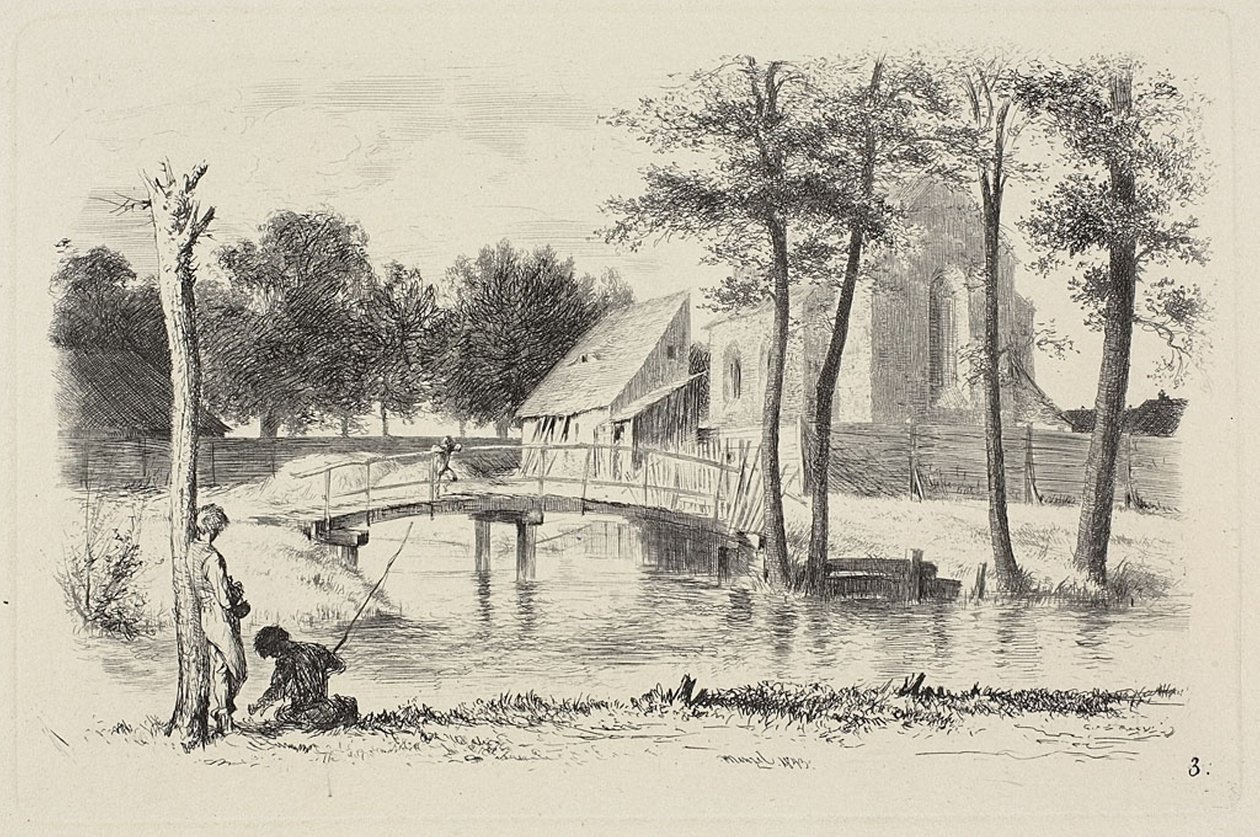 Plaat drie, uit Radierversuche door Adolph Menzel