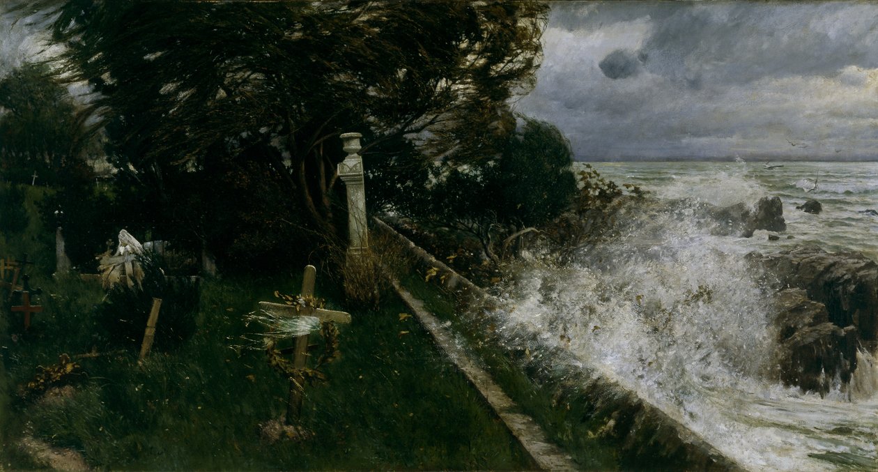 Begraafplaats aan zee door Adolf Hiremy-Hirschl