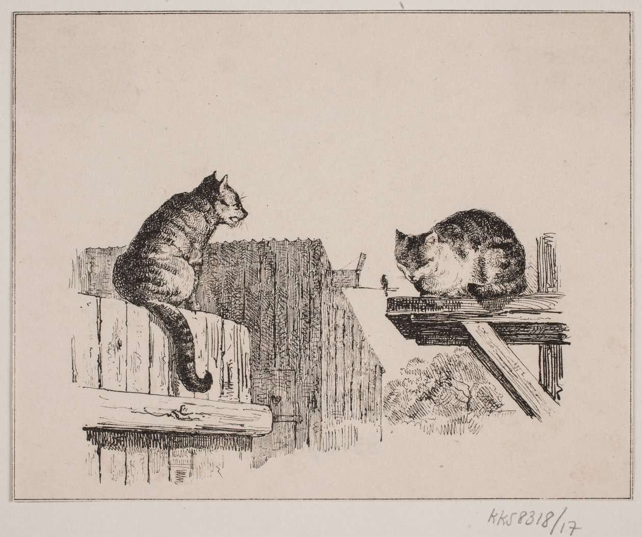 De twee katten door Johan Adolph Kittendorff