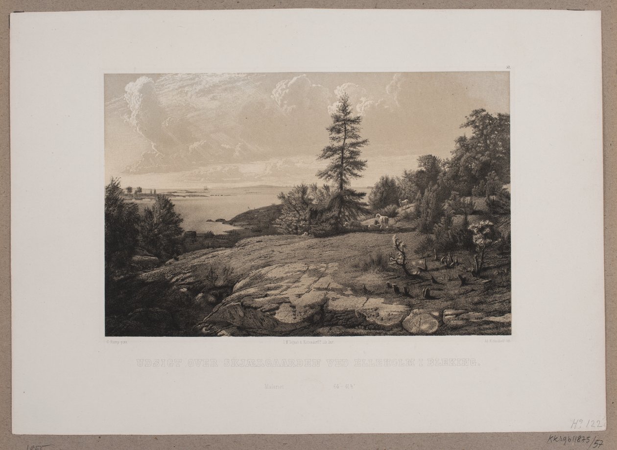 Uitzicht over Skjærgården bij Elleholm in Blekinge door Johan Adolph Kittendorff