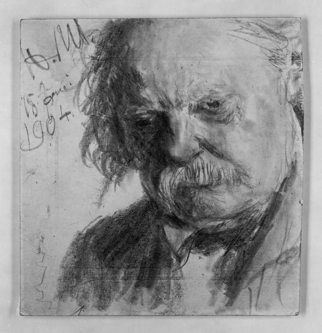 Oude man met een snor door Adolph Menzel