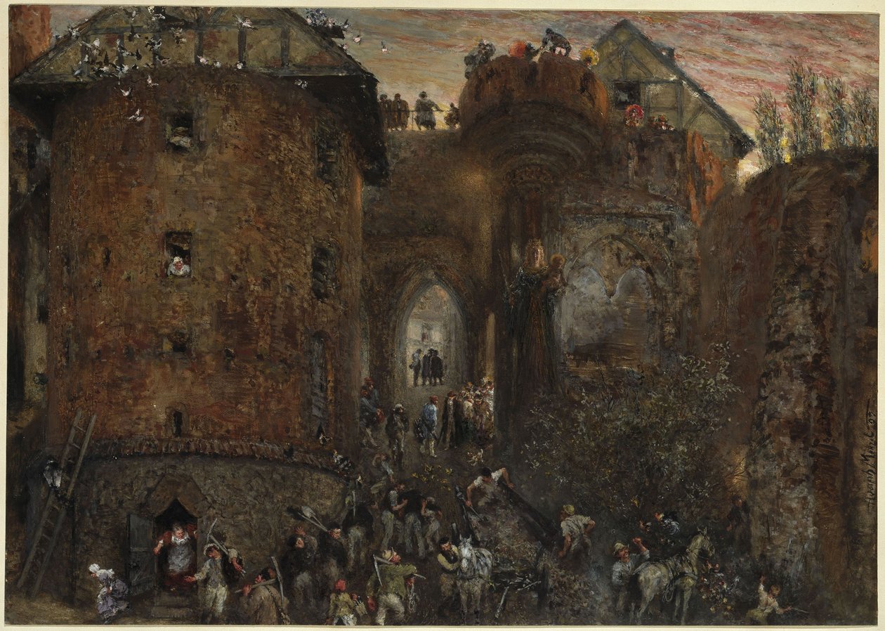 Bij de Marienburg door Adolph Menzel