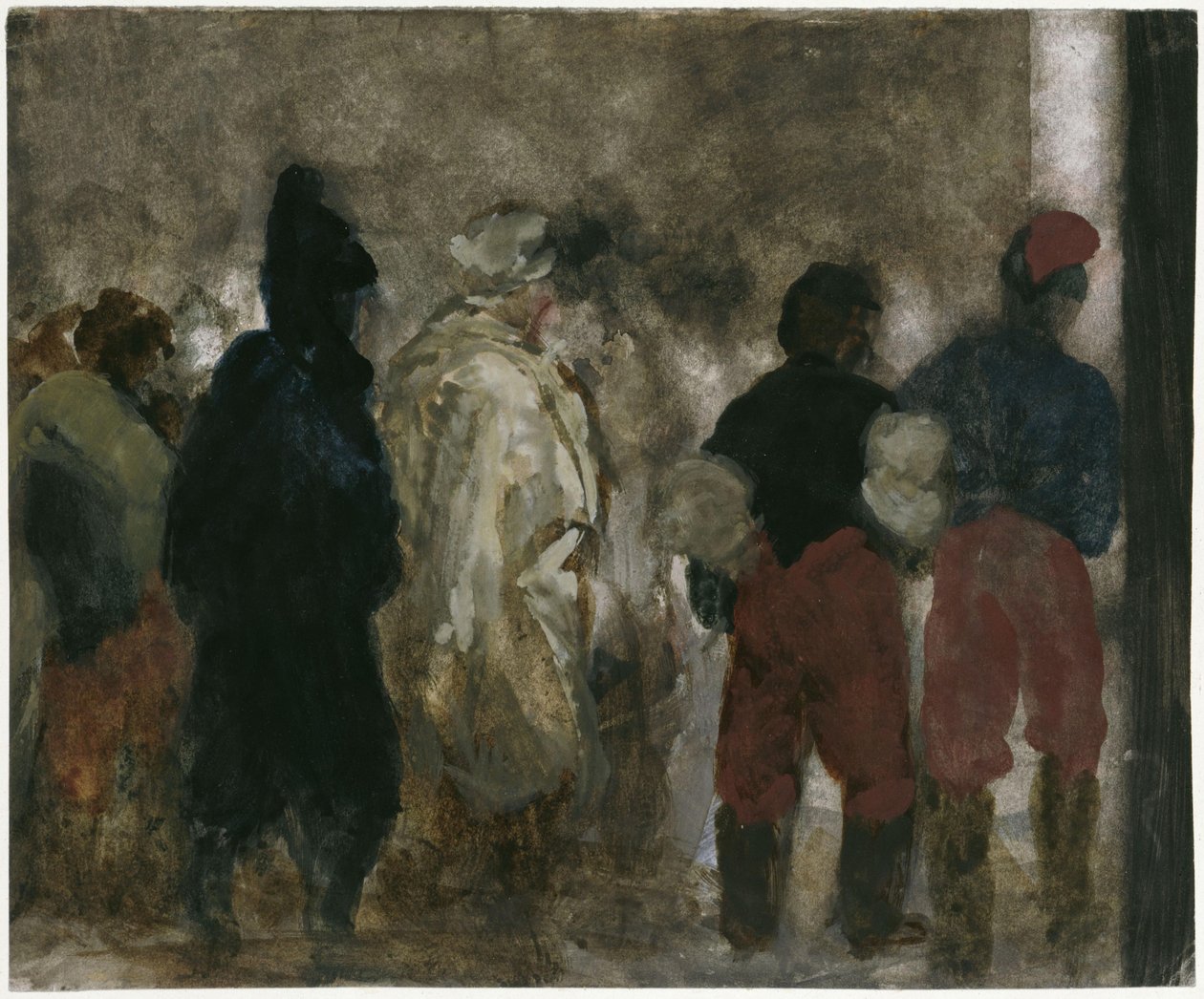 Aankomst van Franse krijgsgevangenen in Berlijn ’s nachts door Adolph Menzel