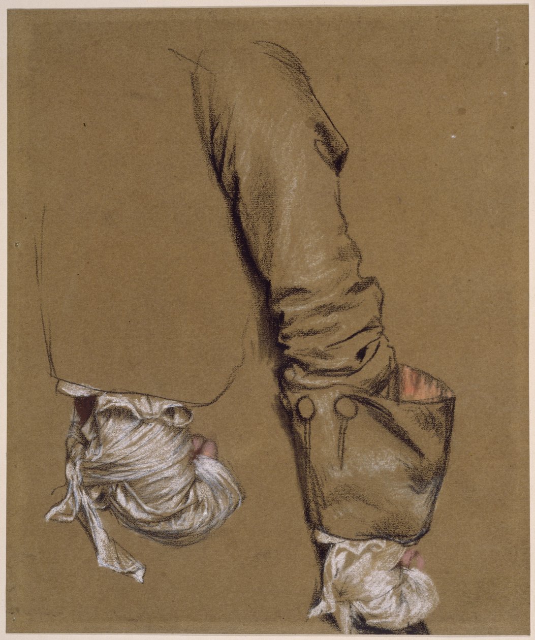 Arm en daaraan vastzittende hand door Adolph Menzel