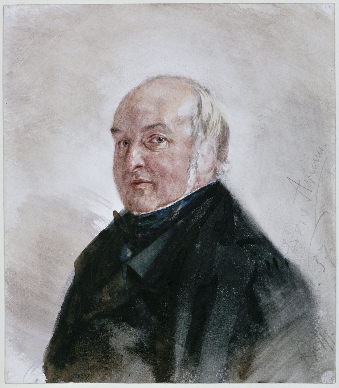 Portret van Dr. von Arnim, borstbeeld naar links door Adolph Menzel